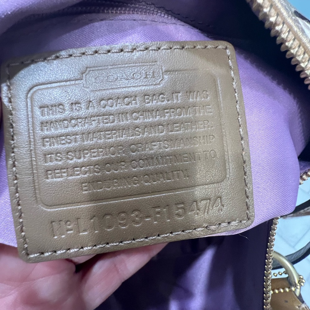 Coach Ashley Patchwork Metallic  Canvas Jacquard Satchel F15474 - Picture 9 of 10